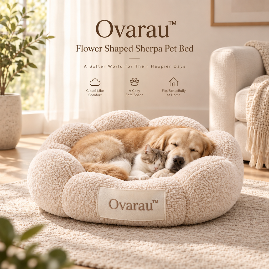 Ovarau™ Cream Petal Nest Pet Bed view 2