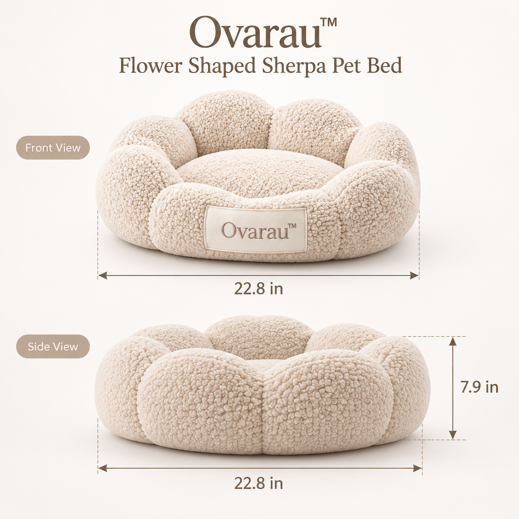 Ovarau™ Cream Petal Nest Pet Bed view 3