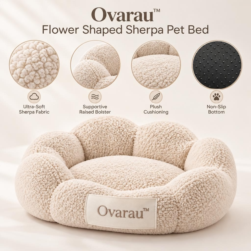 Ovarau™ Cream Petal Nest Pet Bed view 5