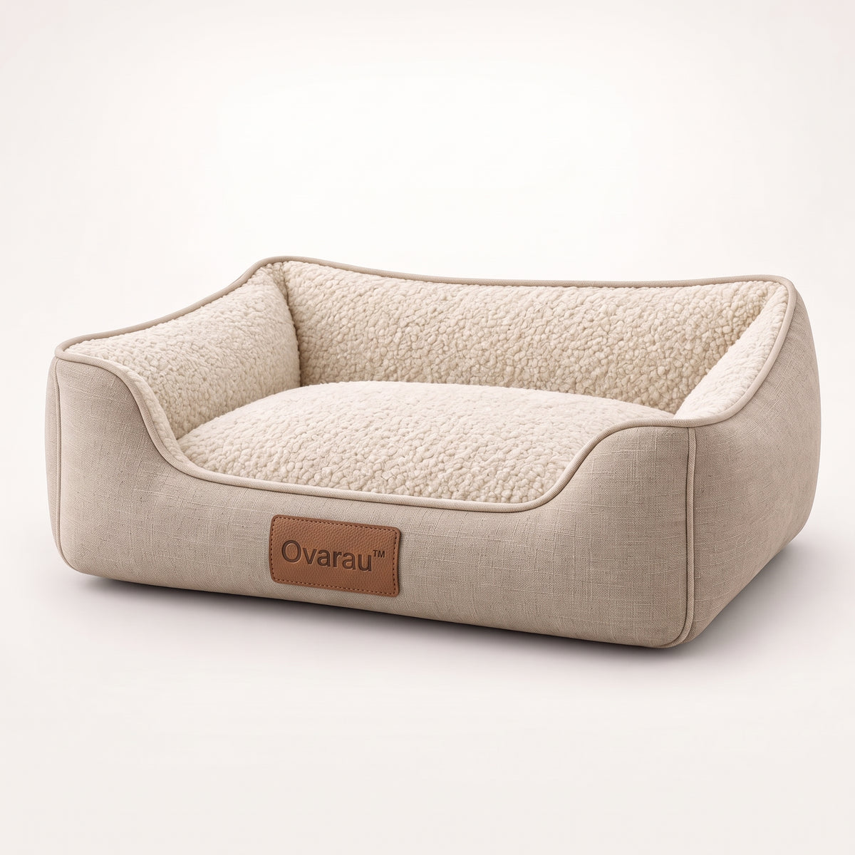 Ovarau™ Sandstone Lounge Bolster Dog Bed view 1