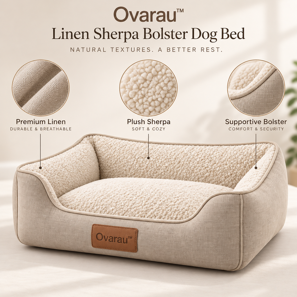 Ovarau™ Sandstone Lounge Bolster Dog Bed view 2