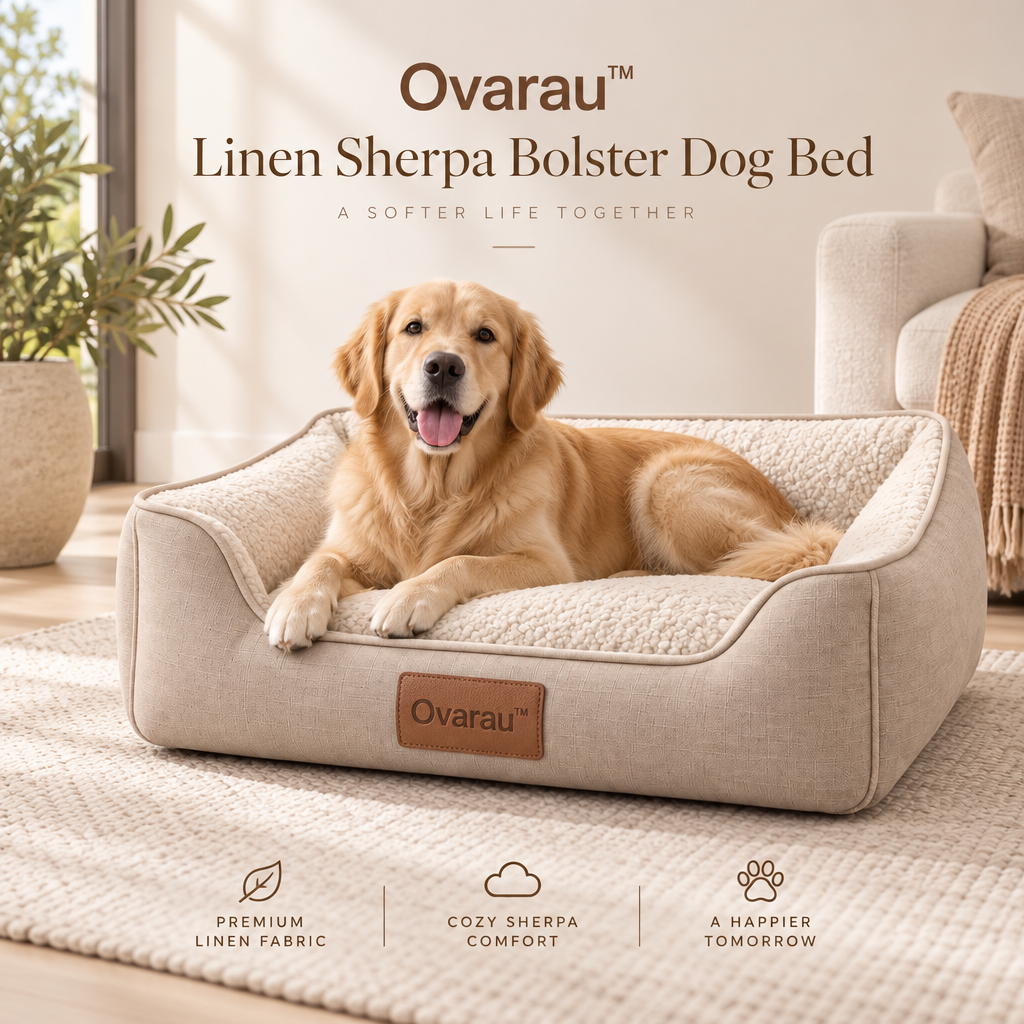 Ovarau™ Sandstone Lounge Bolster Dog Bed view 3
