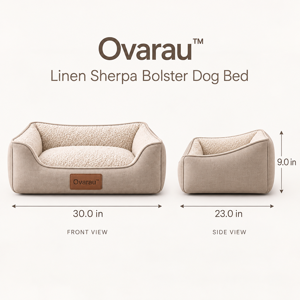 Ovarau™ Sandstone Lounge Bolster Dog Bed view 4