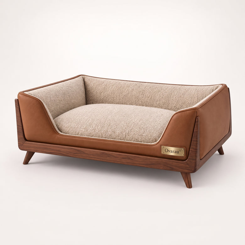 Ovarau™ Mid-Century Chestnut Pet Sofa