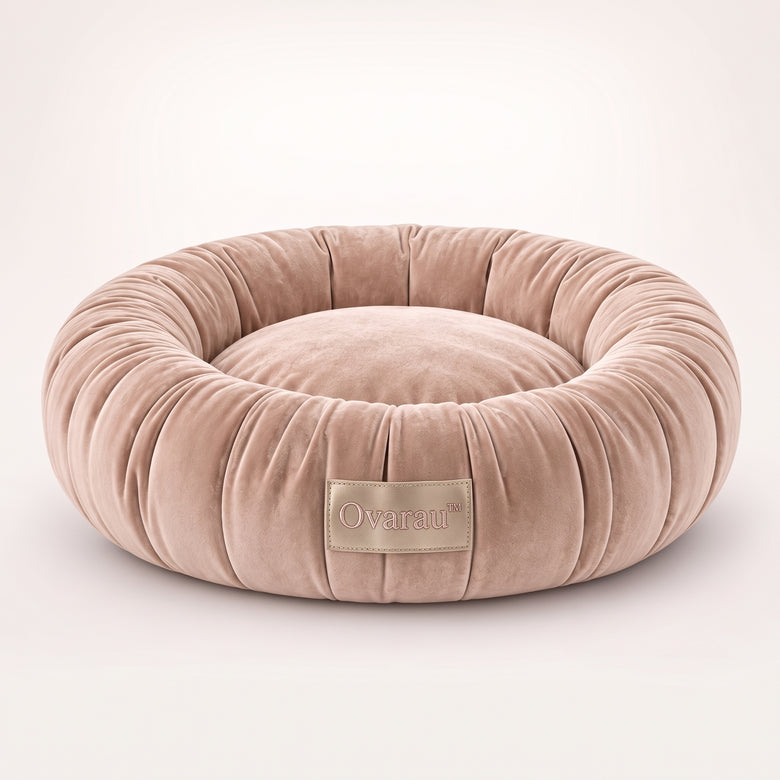 Ovarau™ Rose Pleat Donut Pet Bed