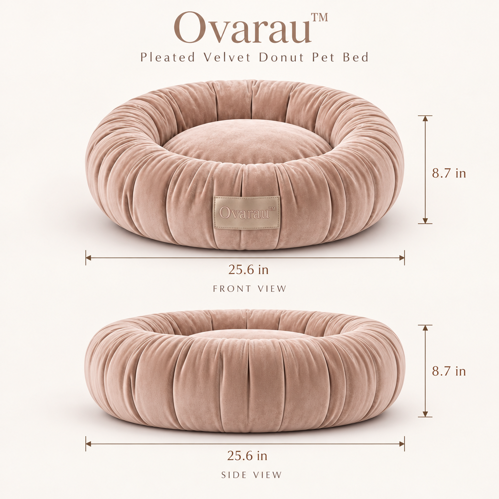 Ovarau™ Rose Pleat Donut Pet Bed view 3