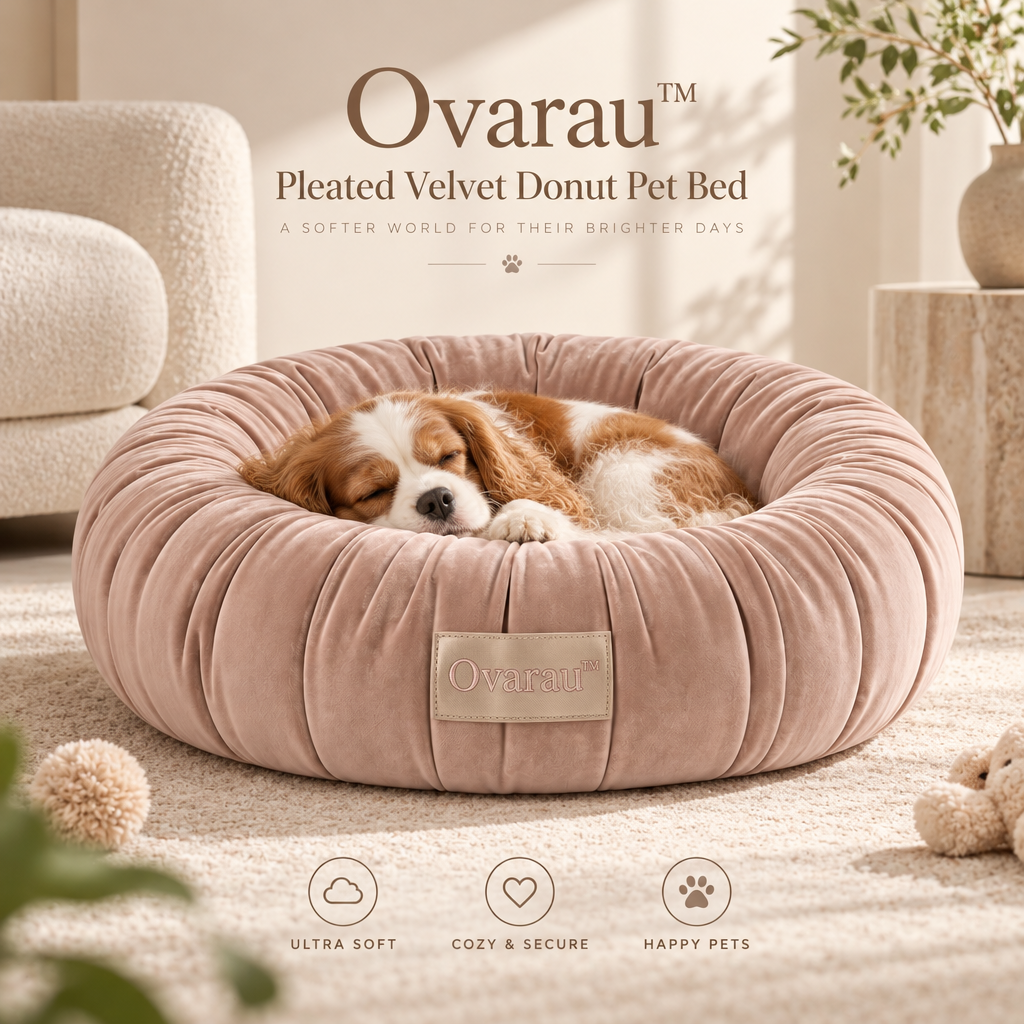Ovarau™ Rose Pleat Donut Pet Bed view 5