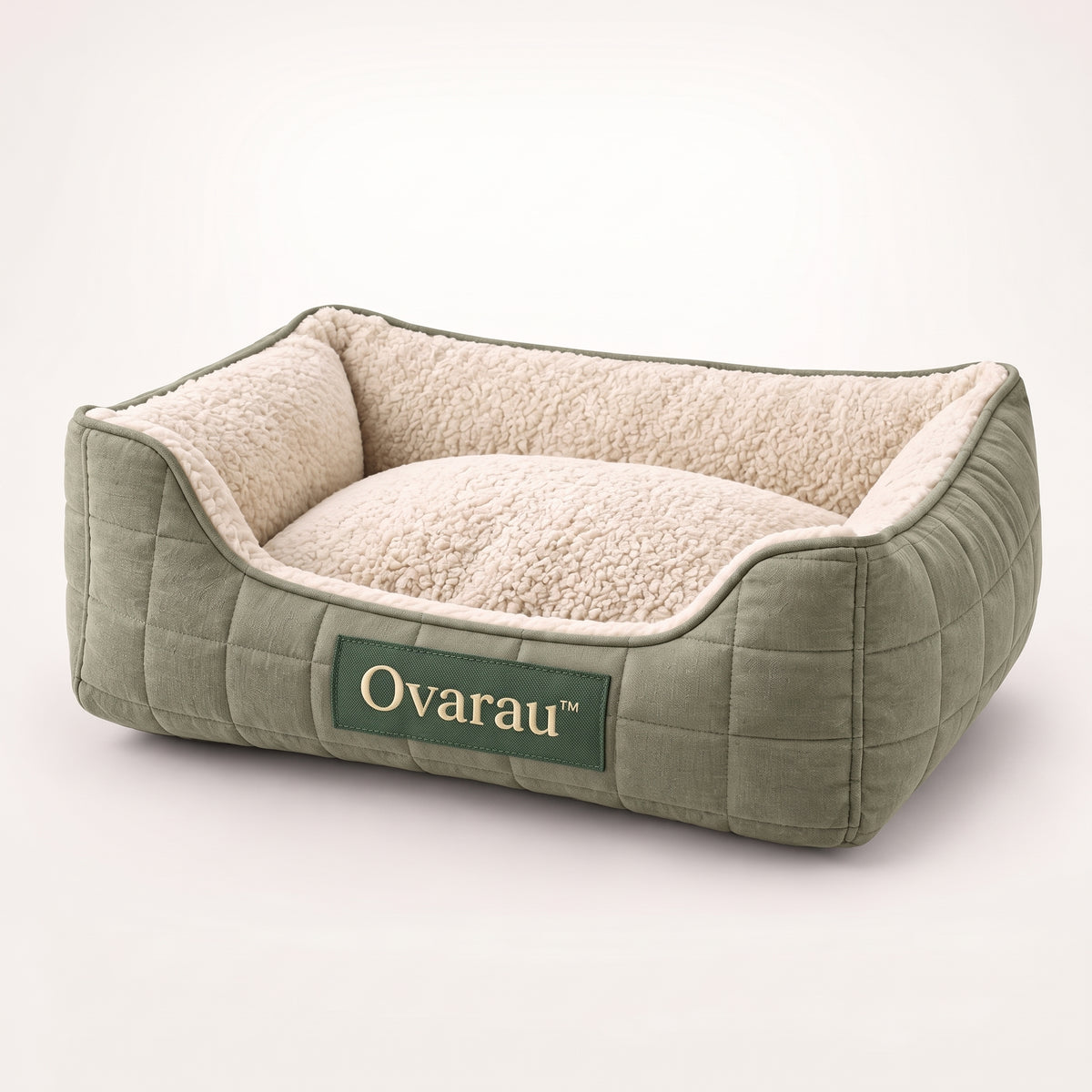 Ovarau™ Olive Stitch Bolster Pet Bed view 1
