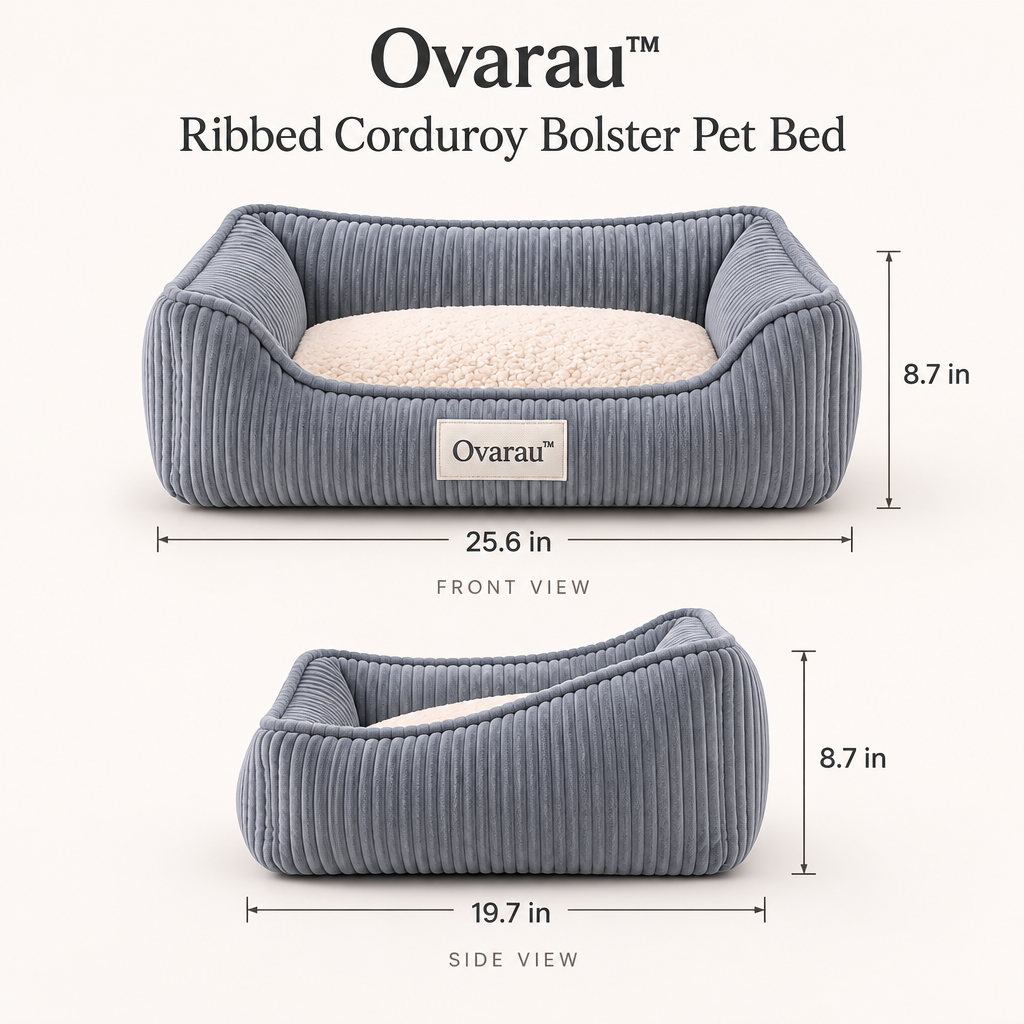 Ovarau™ Blue Slate Ribbed Pet Bed view 2