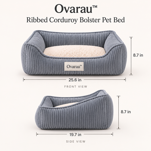 Ovarau™ Blue Slate Ribbed Pet Bed view 2