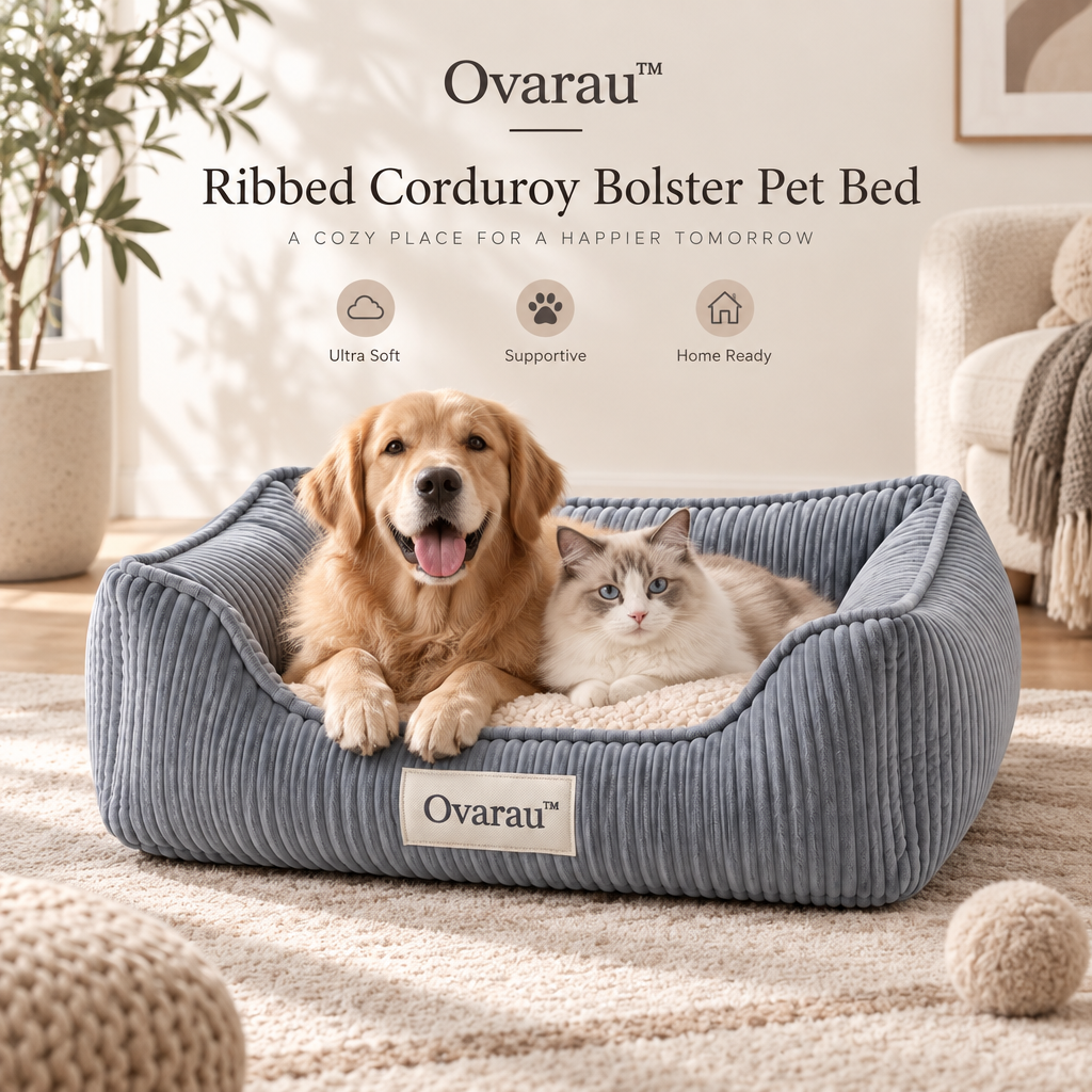 Ovarau™ Blue Slate Ribbed Pet Bed view 3