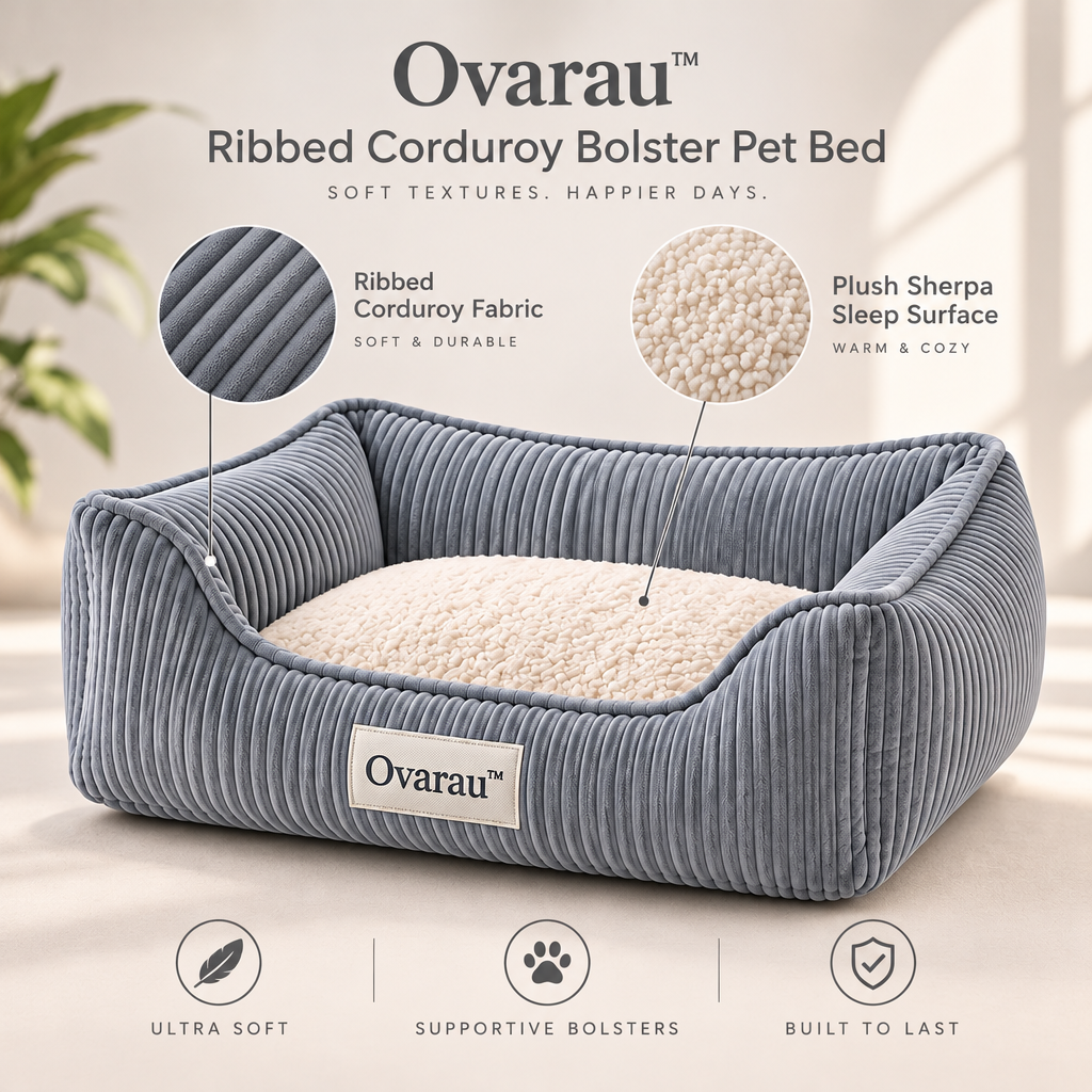 Ovarau™ Blue Slate Ribbed Pet Bed view 5