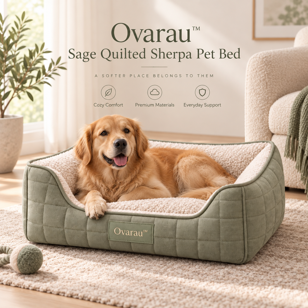 Ovarau™ Sage Haven Quilted Pet Bed view 4