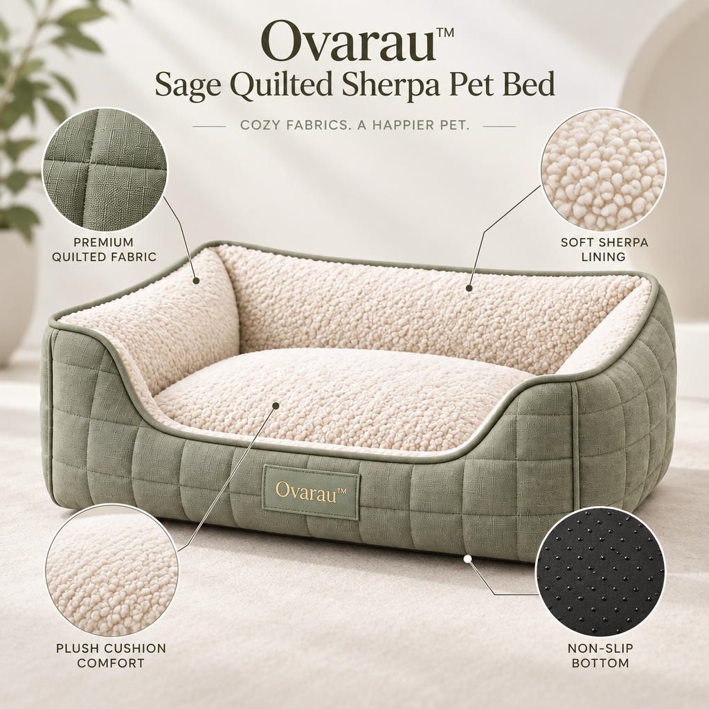 Ovarau™ Sage Haven Quilted Pet Bed view 5