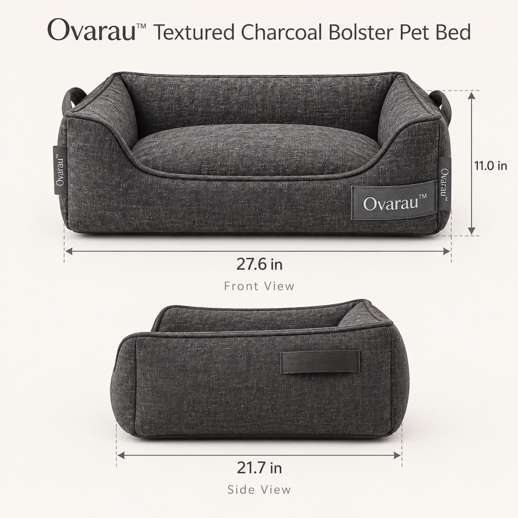 Ovarau™ Charcoal Retreat Bolster Pet Bed view 2