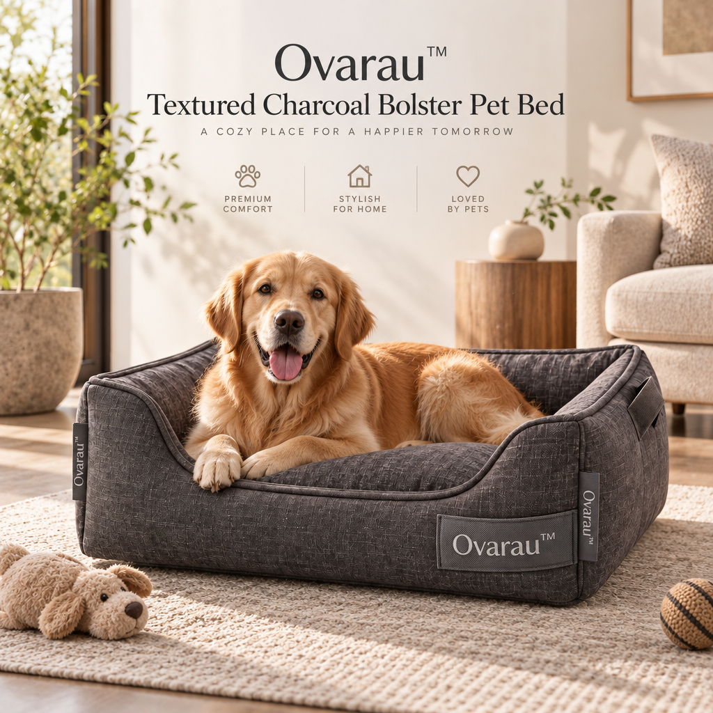 Ovarau™ Charcoal Retreat Bolster Pet Bed view 3