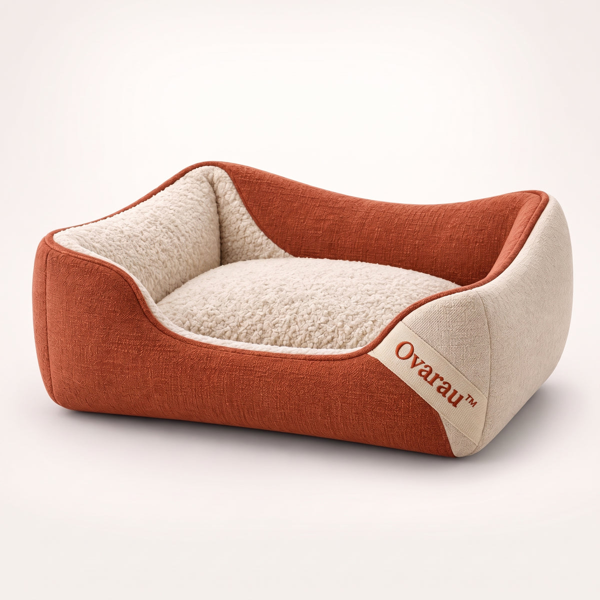 Ovarau™ Terracotta Wave Colorblock Pet Bed view 1